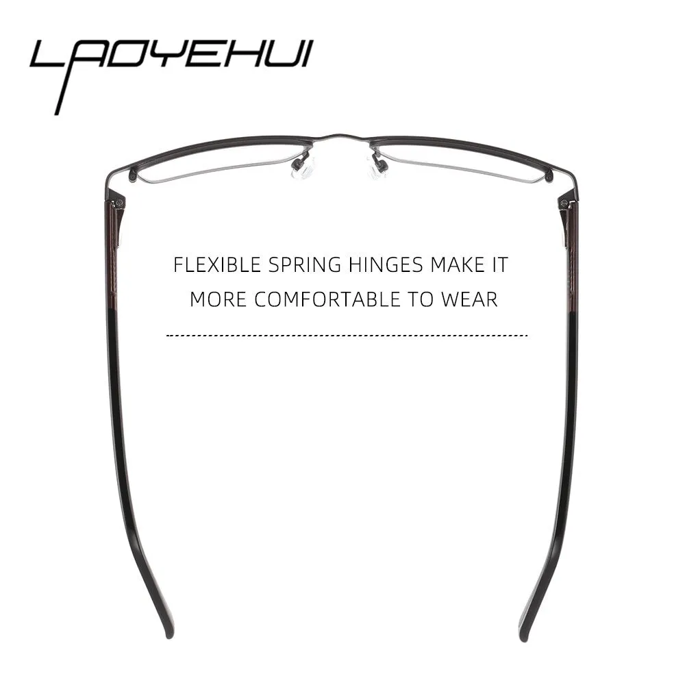 Laoyehui Unisex Full Rim Square Alloy Reading Glasses Anti Blue Light 18049