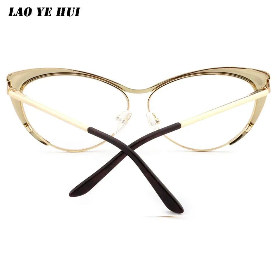 Laoyehui Women's Full Rim Cat Eye Green Alloy Reading Glasses Anti-Blue 8077