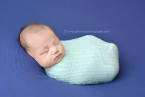 Light Blue Mohair Knit Baby Wrap