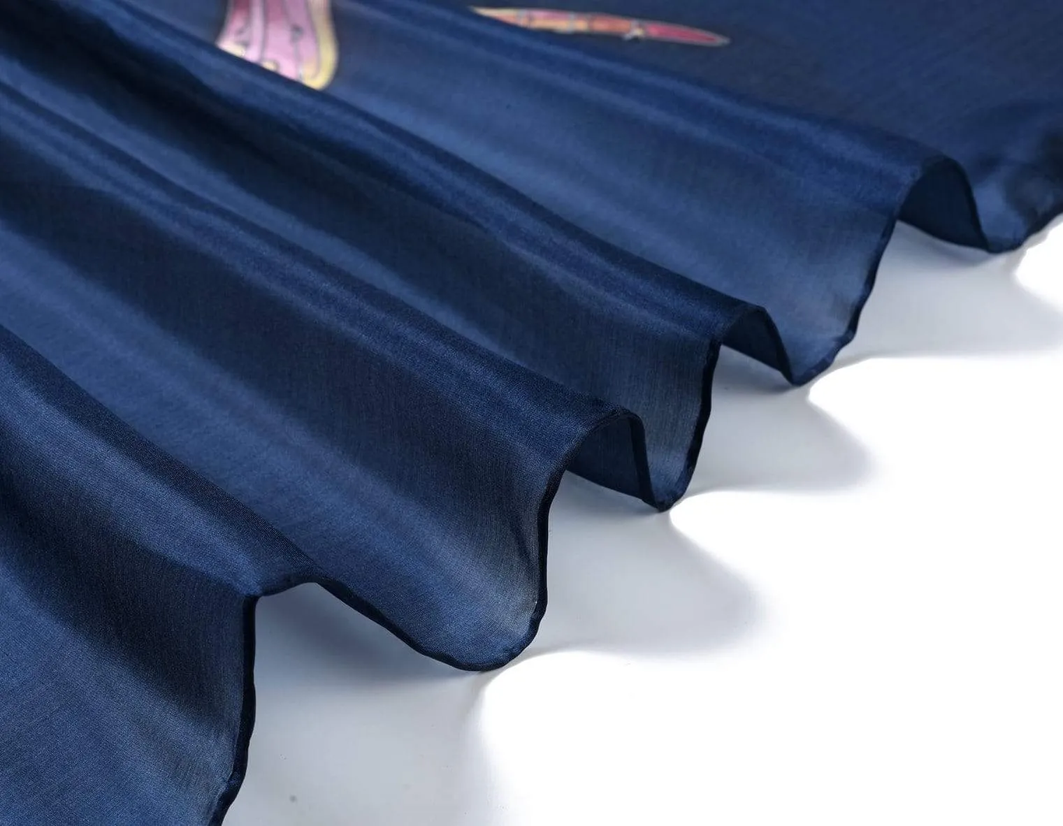 Long Hand Painted Silk Scarf - Dragonfly