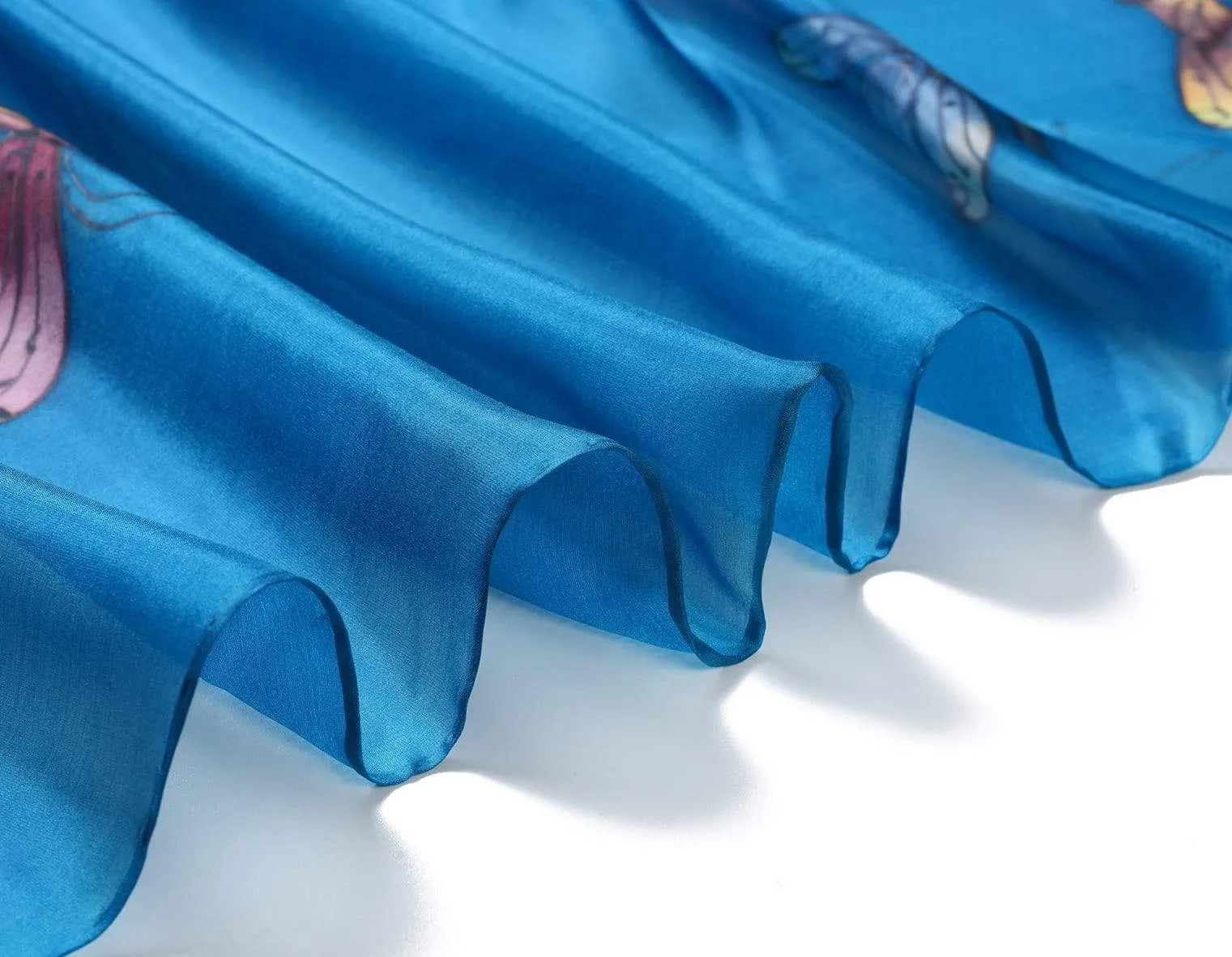 Long Hand Painted Silk Scarf - Dragonfly