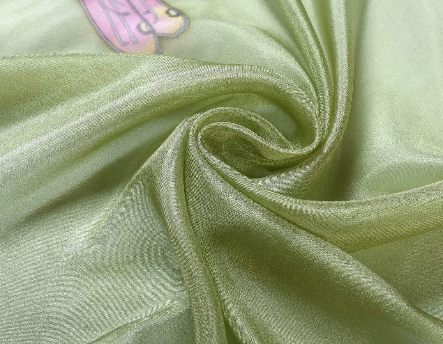 Long Hand Painted Silk Scarf - Dragonfly