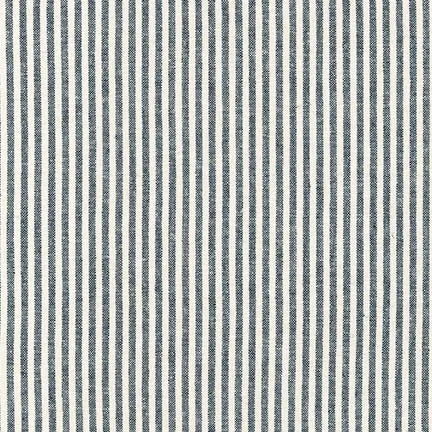 Men's Pocket Square / Navy Linen Stripe