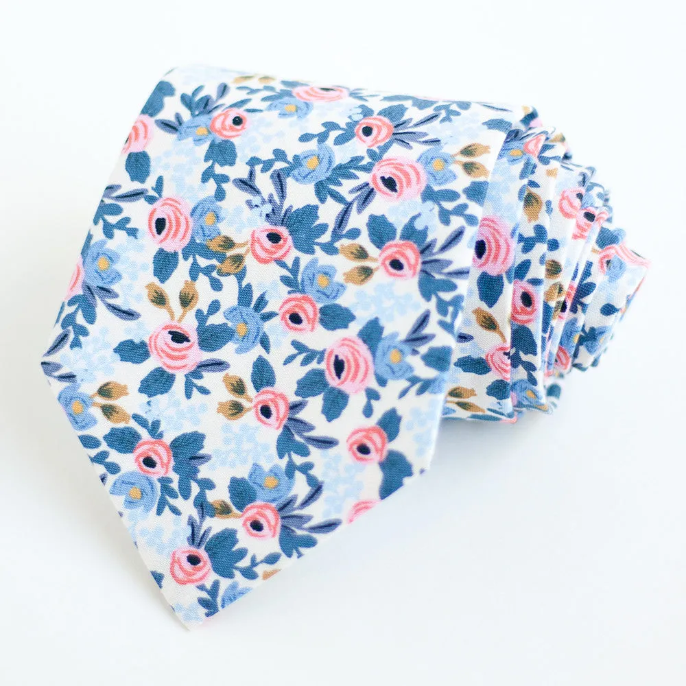 Men's Pocket Square / Rosa In Periwinkle