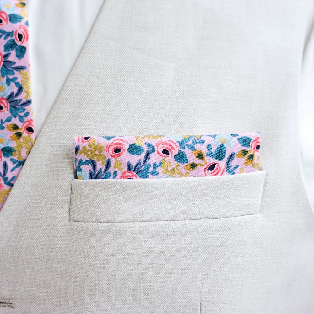 Men's Pocket Square / Rosa In Violet