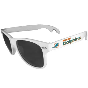 Miami Dolphins Beachfarer Bottle Opener Sunglasses, White