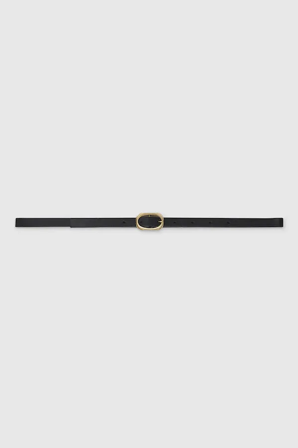MINI SIGNATURE LINK BELT - BLACK WITH GOLD