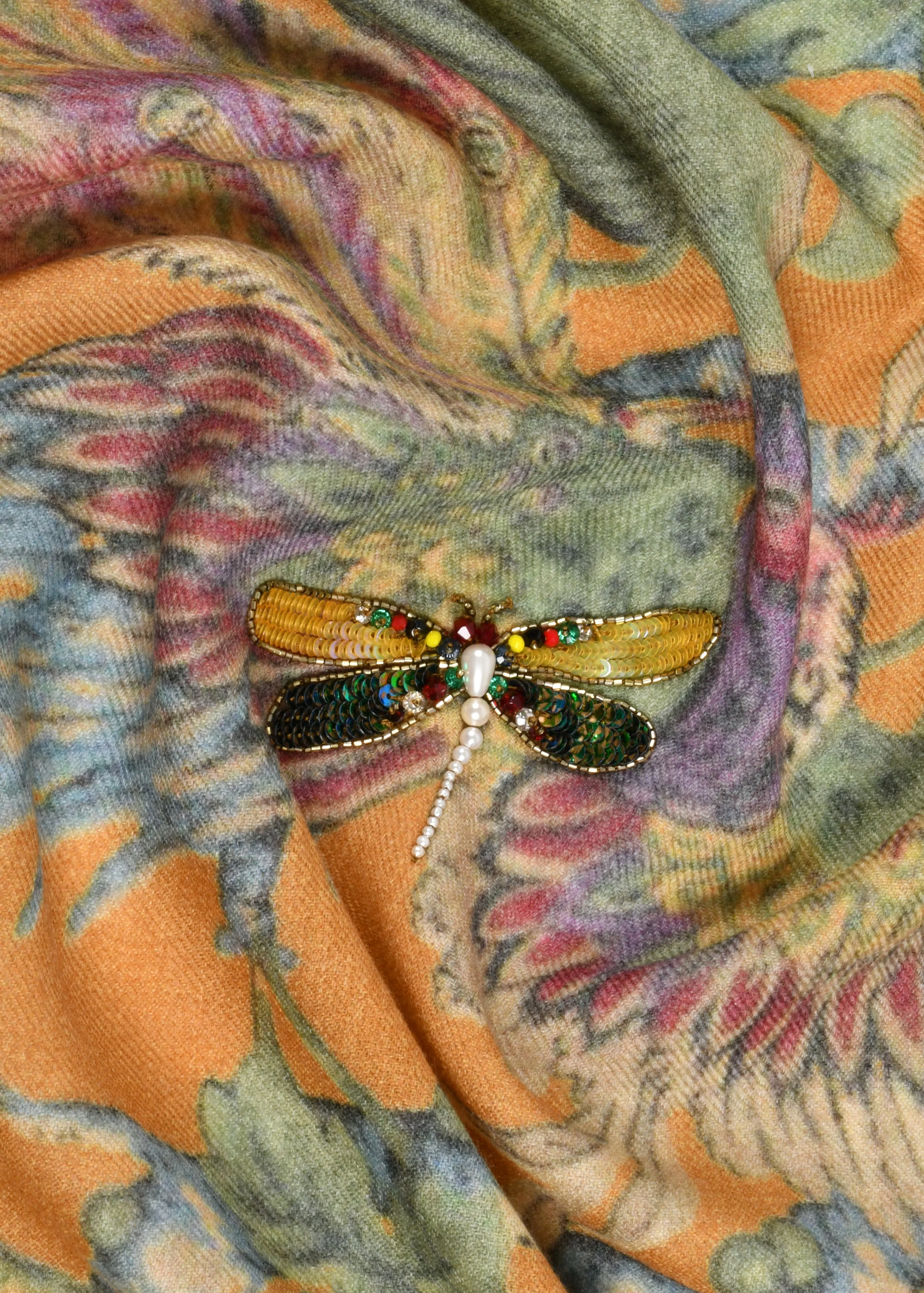 Ochre Foliage in Shahbano Twill