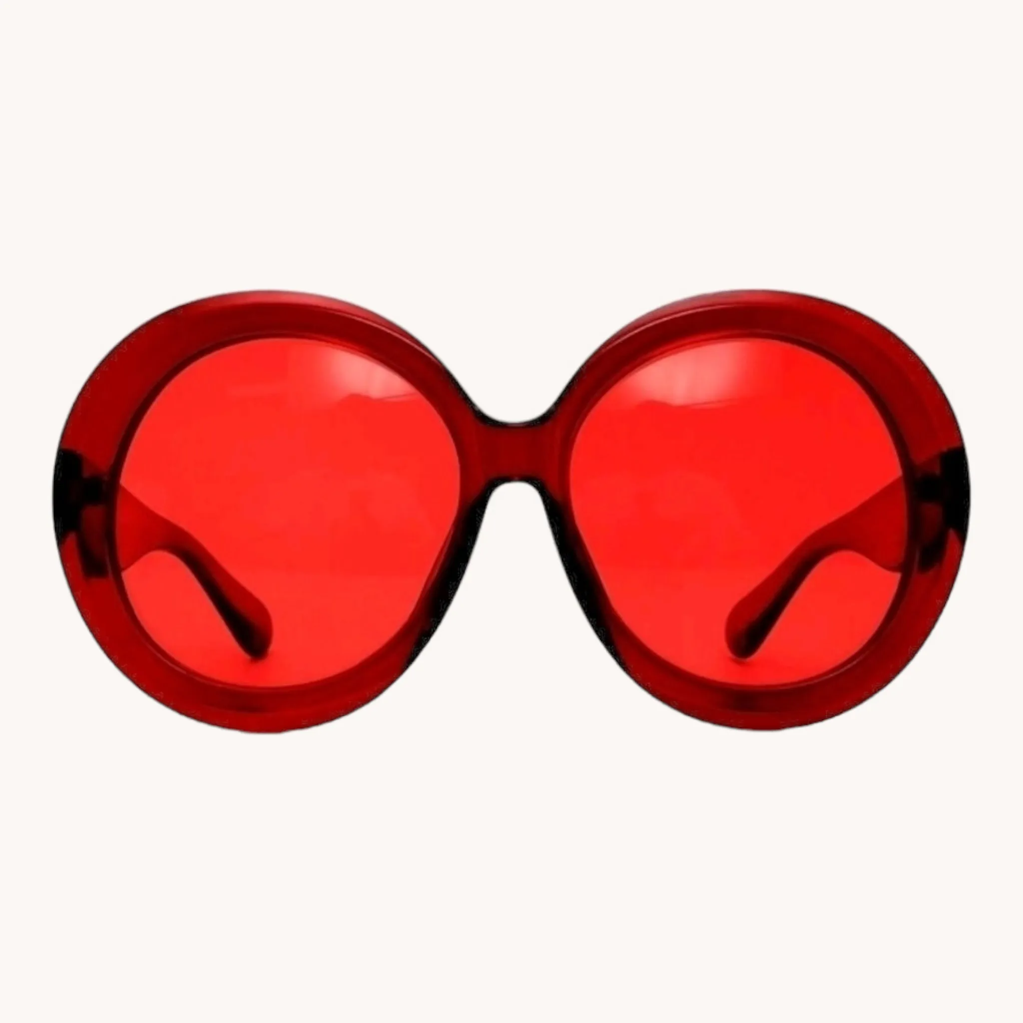 Oversized Round Shades Red
