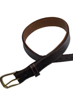 Padded Leather Belts - Chocolate Brown/Natural Tan
