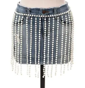 Pearl Drop Statement Curtain Chain Belt