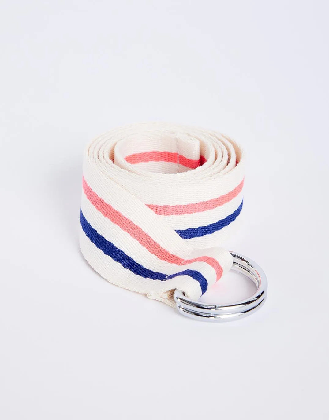 Portsea D-Ring Belt - Neon Pink/Navy Stripe