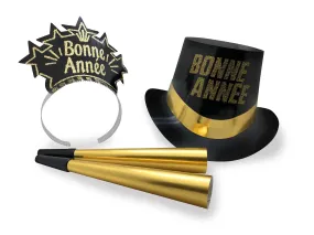 "Bonne Année" Gold Dust New Year French Party Kit for 10 people