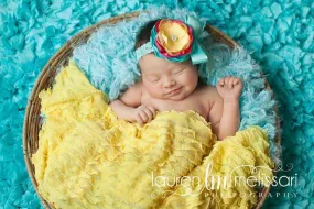 Ruffle Stretch Knit Wrap in Yellow