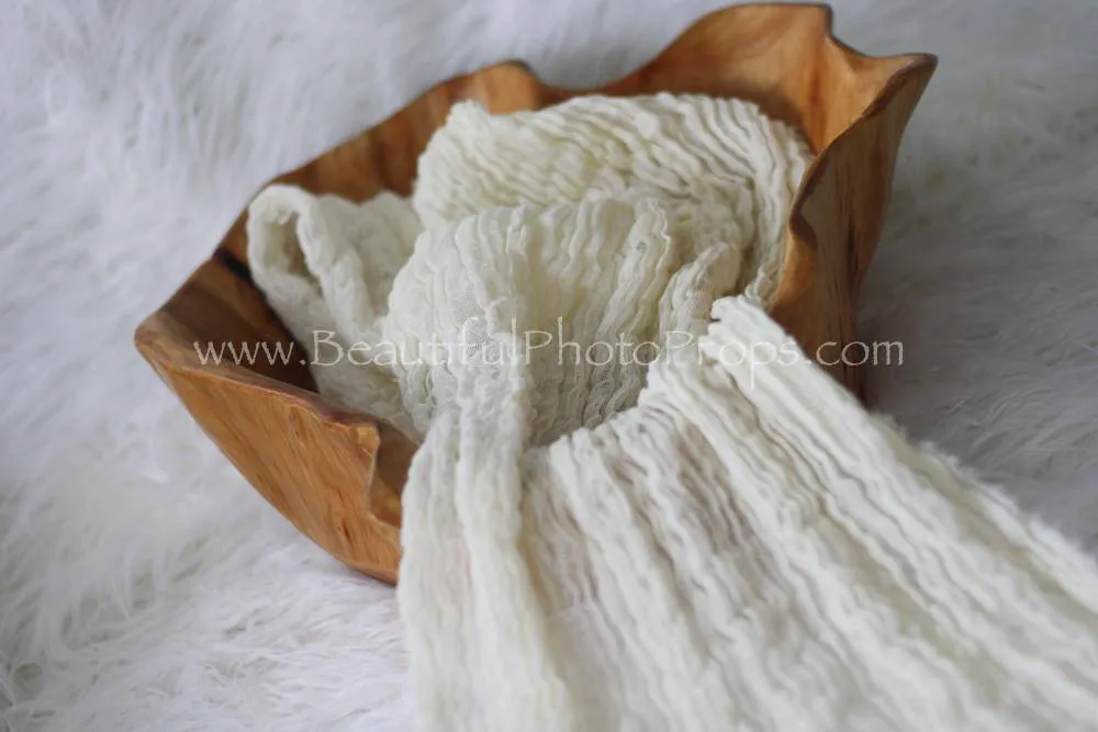 SET Light Pink and Cream Cheesecloth Baby Wraps Cheese Cloth