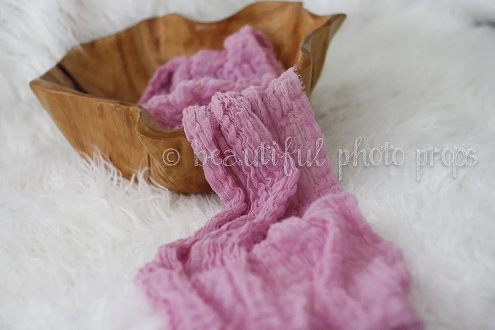 SET Light Pink and Cream Cheesecloth Baby Wraps Cheese Cloth
