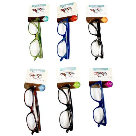 Square Reading Glasses Assorted Numbers