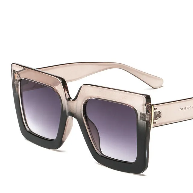 Square Sunglasses Women Brand Designer Clear Lenses