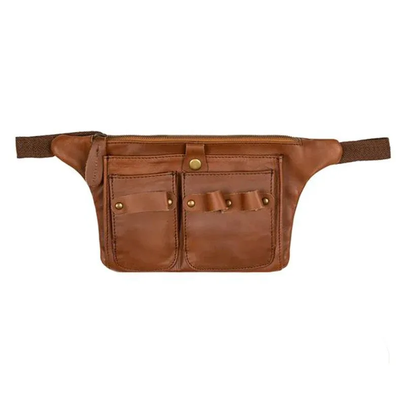 Timeless Brown Leather Hairstylist Tool Belt
