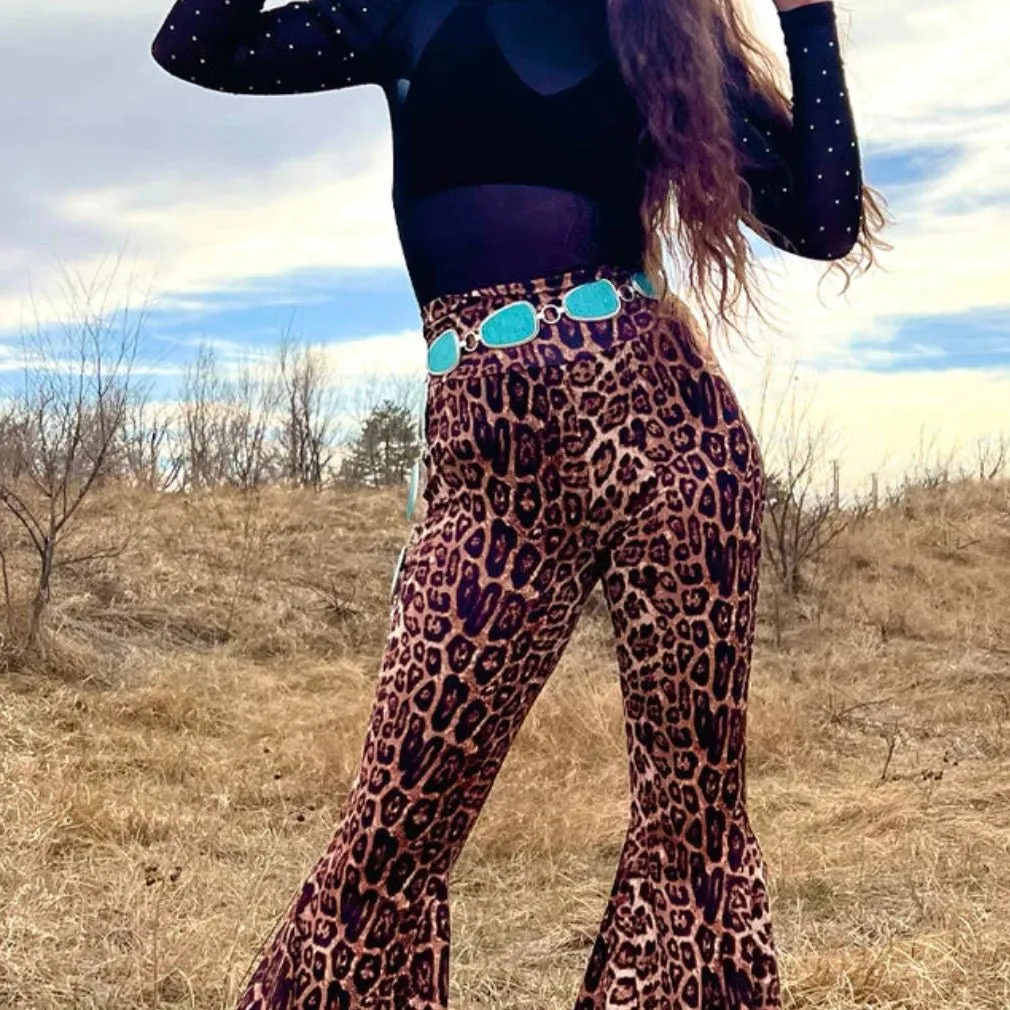 Trapezoid Turquoise Chain Link Belt