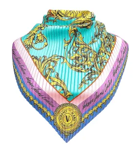 Versace Jeans Couture Baroque Patch Pleated Square Multicolor Scarf
