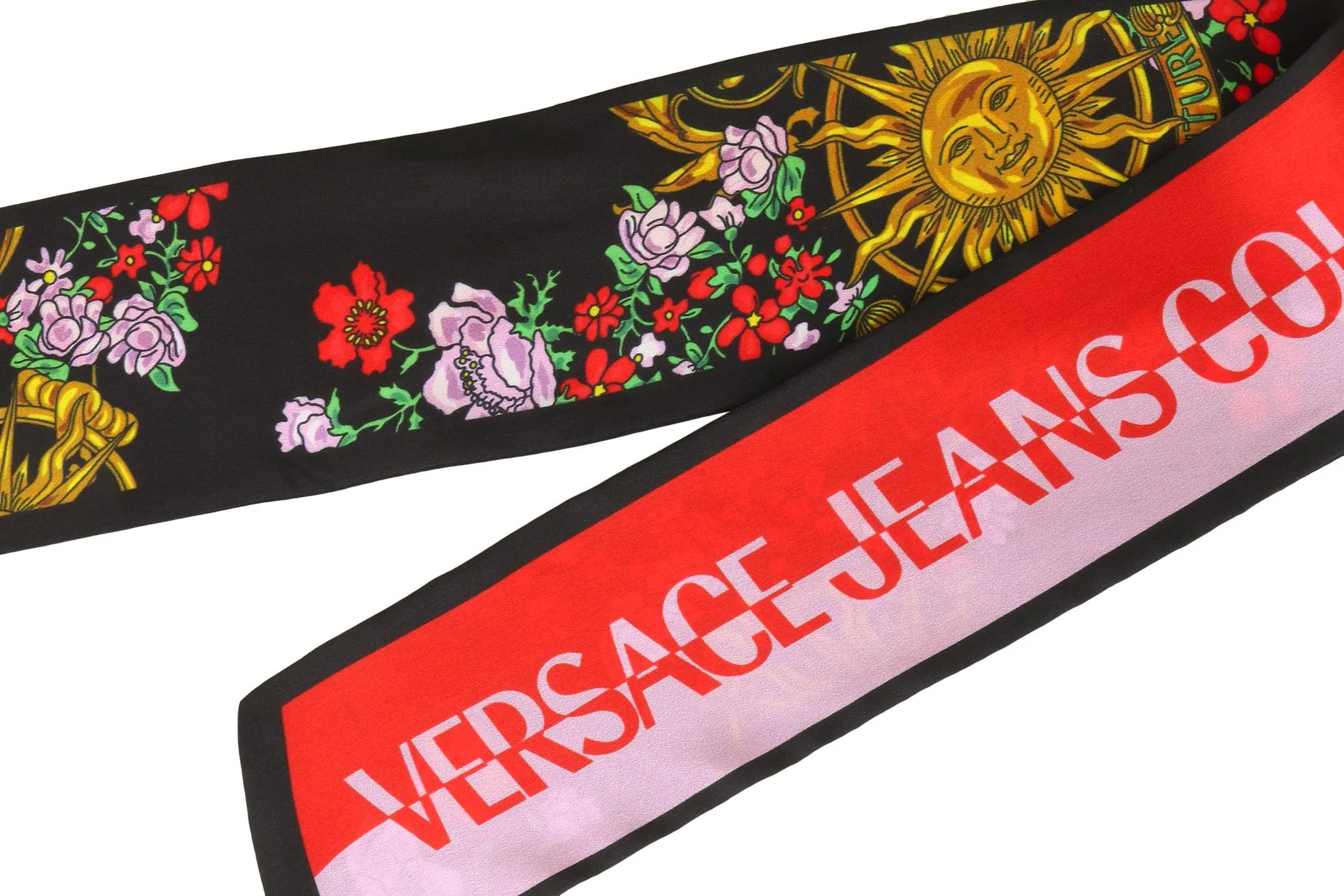 Versace Jeans Couture Baroque Print Black/Multi Slim Scarf