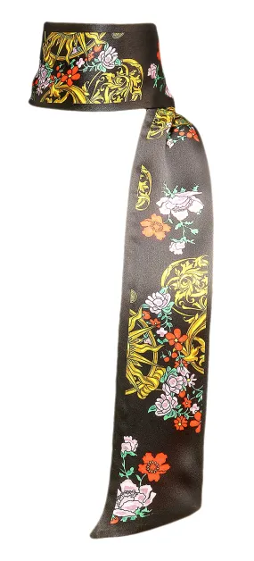 Versace Jeans Couture Baroque Print Black/Multi Slim Scarf