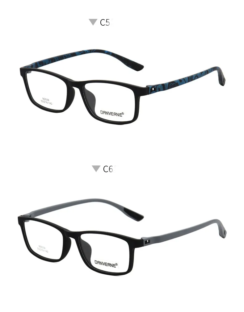 Zirosat Unisex Full Rim Square Ultem Frame Eyeglasses M2039