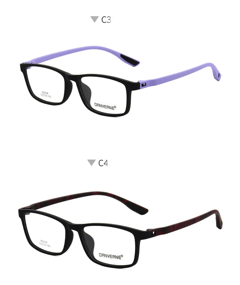 Zirosat Unisex Full Rim Square Ultem Frame Eyeglasses M2039