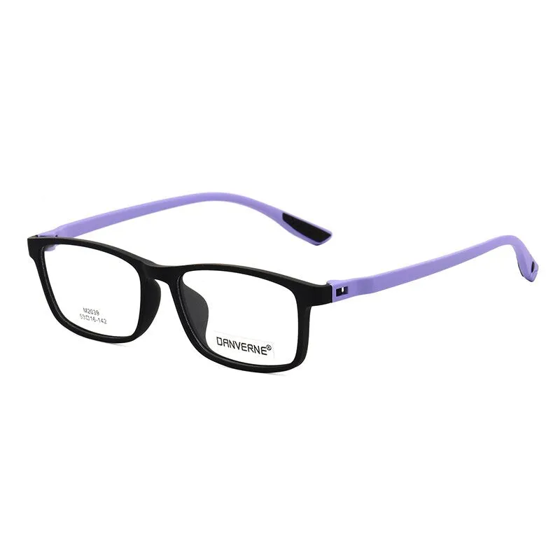 Zirosat Unisex Full Rim Square Ultem Frame Eyeglasses M2039
