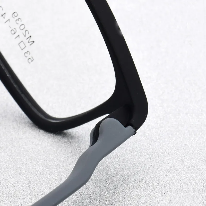 Zirosat Unisex Full Rim Square Ultem Frame Eyeglasses M2039