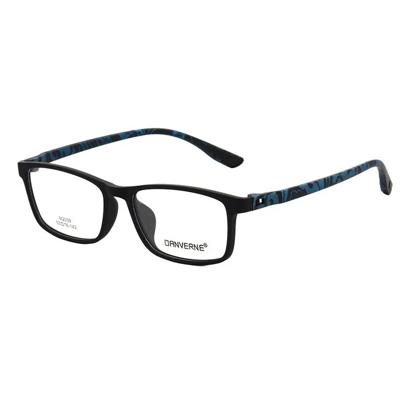 Zirosat Unisex Full Rim Square Ultem Frame Eyeglasses M2039