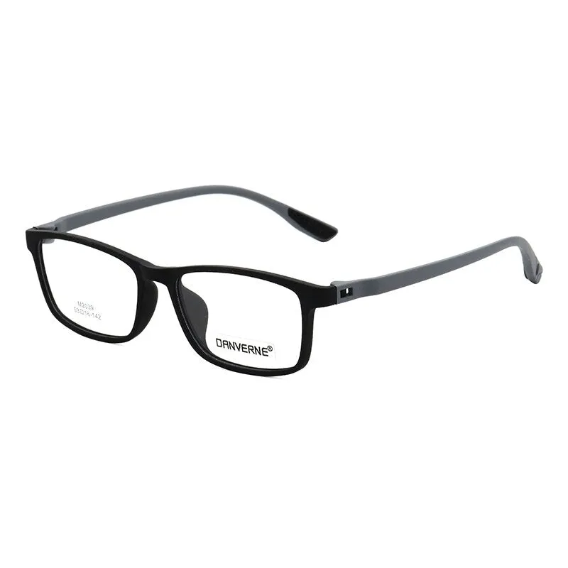 Zirosat Unisex Full Rim Square Ultem Frame Eyeglasses M2039